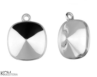 Silver 925 pendant for Swarovski 4470 cushion 10 mm - w 120 (1 piece)