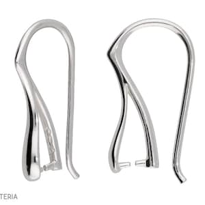 Silver 925 open ear wire hook earring with a pinch bail kh49 (1 pair)