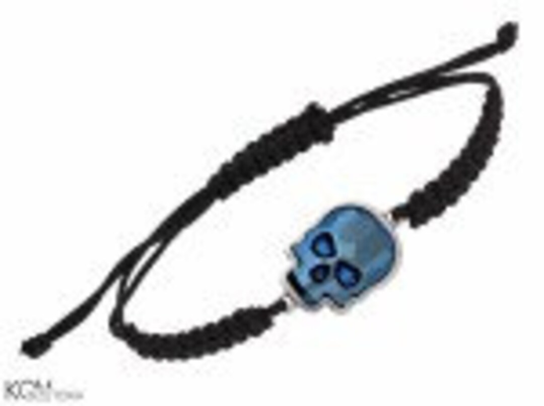 Black String Bracelet With Black Skull Swarovski® Crystal Etsy