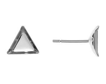 Silver 925 stud earring for Swarovski 4841 6 mm cube KH15 (1 pair)