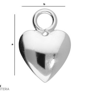 Silver 925 Heart charm pendant W 135 1 piece image 2