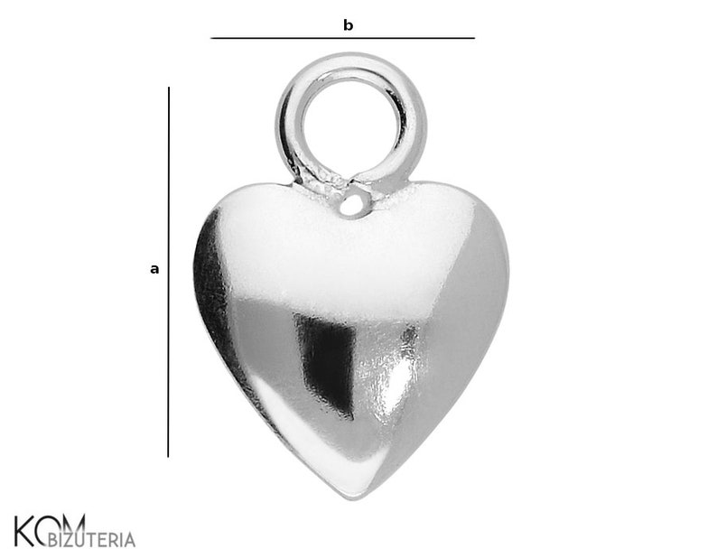 Silver 925 Heart charm pendant W 135 1 piece image 2