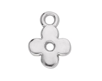 Silver 925 charm pendant small four leaf clover W194 (1 piece)