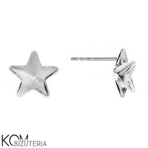 Brinco em prata 925 com cristais Swarovski estrela 4745 10 mm KH20 (1 par)