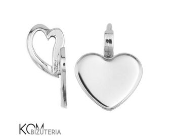 Silver 925 heart bail for pendants for Swarovski 2808 10 mm W 60 (1 piece)