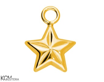 Star charm pendant W 133 - gold-plated silver 925 (1 piece)