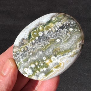 7th Vein Ocean Jasper Palm Stone - Madagascar