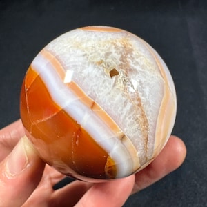 Carnelian Sphere - Druzy