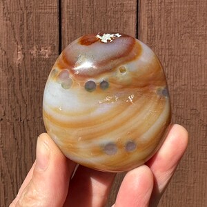 8th Vein Ocean Jasper Palm Stone