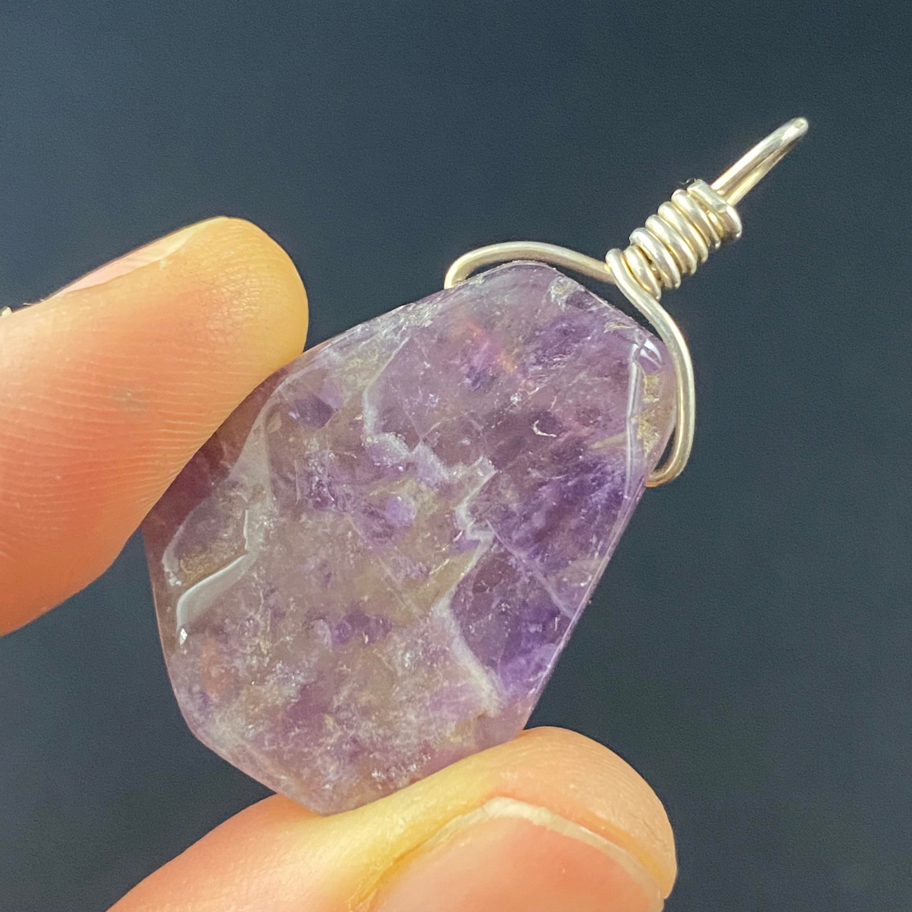 Amethyst Focal 30 x 40 mm Flat Rate Shipping Destash Focals Bargain Supplies Pendant with Bail