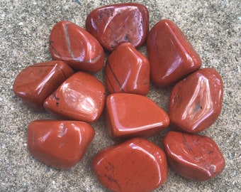 Red Jasper Tumbled Stones - 10 pieces - Crystal Grids