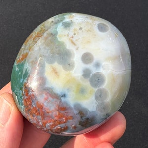 8th Vein Ocean Jasper Palm Stone