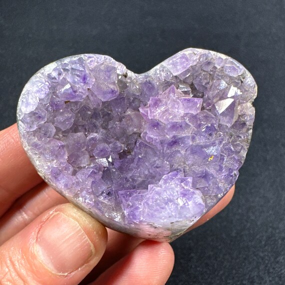 ウルグアイ産アメジストジオード ハート型フラワーアメジスト ハイ