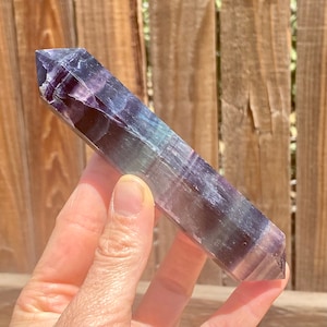 Rainbow Fluorite Crystal - Point - Double Terminated