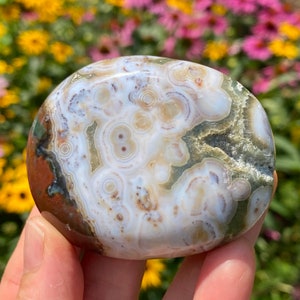 8th Vein Ocean Jasper Palm Stone