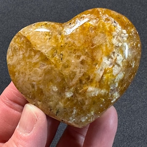 Golden Healer Quartz Heart - Yellow Hematoid Quartz