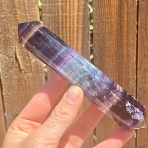 Rainbow Fluorite Crystal - Point - Double Terminated