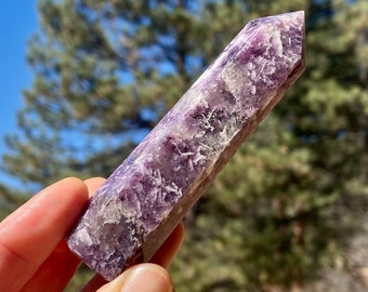 Purple Lepidolite Point - Madagascar - Pink Tourmaline - Blue Tourmaline