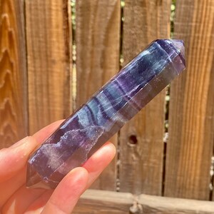 Rainbow Fluorite Crystal - Point - Double Terminated