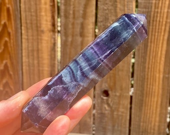 Rainbow Fluorite Crystal - Point - Double Terminated