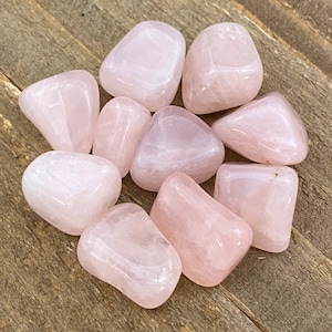 Set of TEN Tumbled Stones - Rose Quartz - Crystal Grid Set