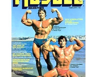 Muscle Builder and Power Magazine, February, 1972: Arnold Schwarzenegger & Franco Columbu Cover (Digital Download)