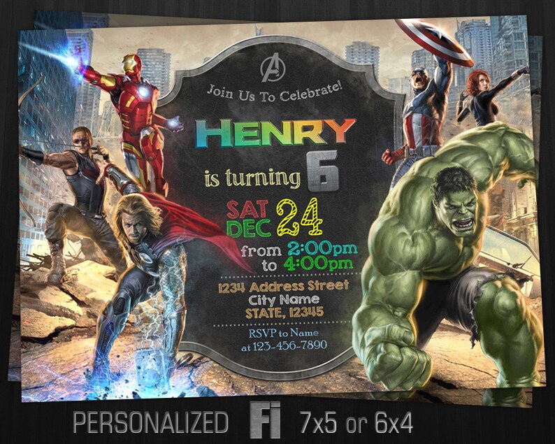 The Avengers Invitation Avengers Assemble Birthday Party Etsy
