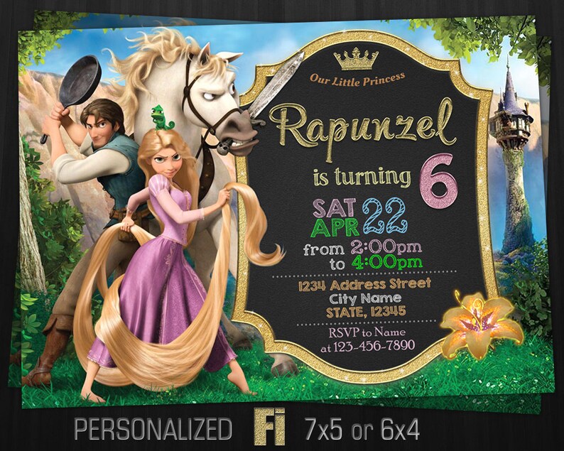 Rapunzel Invitation Rapunzel Birthday Party Tangled Etsy