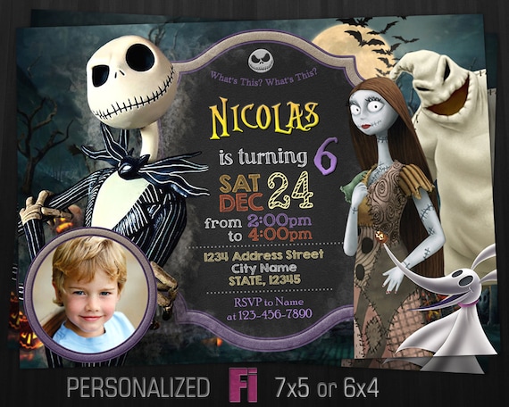 The Nightmare Before Christmas Invitation, Nightmare Birthday Party, Horror Invitation, Helloween, Personalized, Printable, Digital File