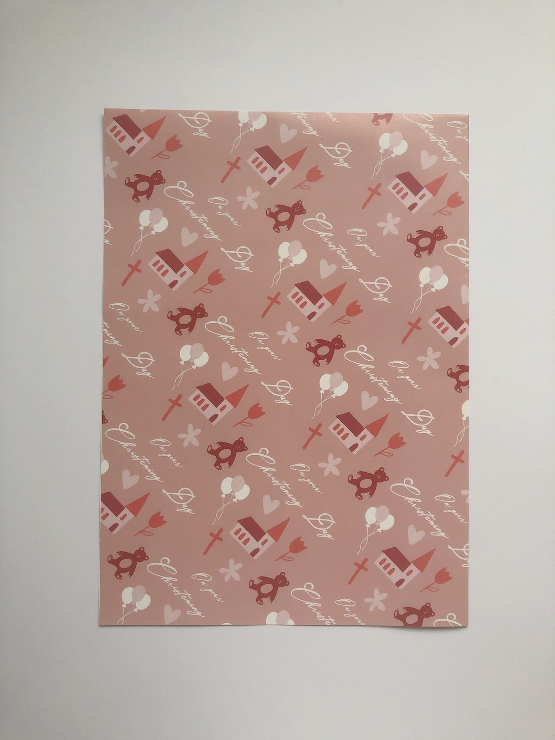 On Your Christening Day Wrapping Paper Godchild Unisex Gift Etsy