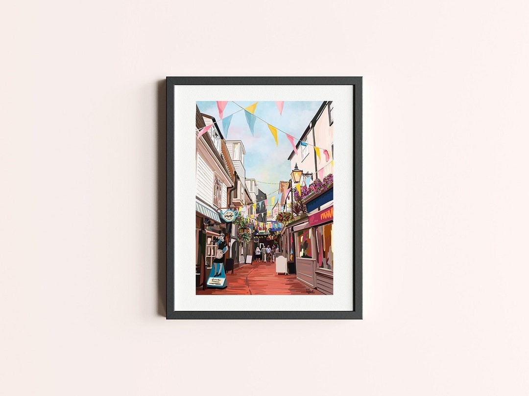 Brighton Lanes Art Print | Quirky Seaside City Illustration - Etsy