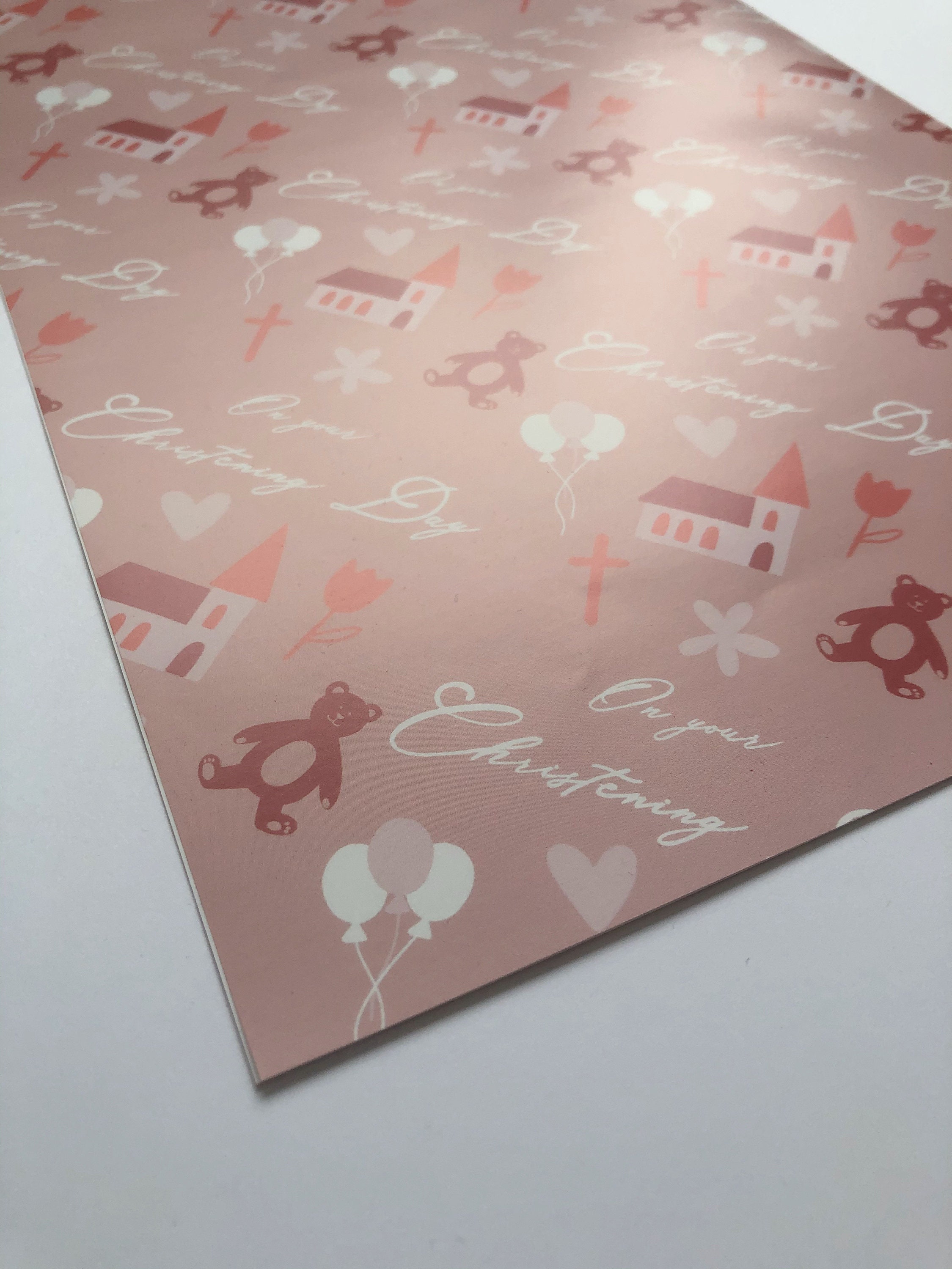 On Your Christening Day Wrapping Paper Godchild Unisex Gift Etsy