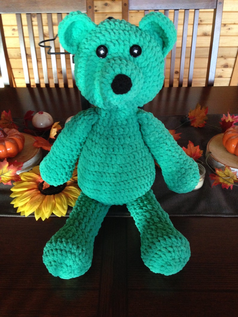 Crochet Teddy Bear PATTERN Big Stuffed Soft Bernat Blanket Wool for Baby or Child Gift Toy