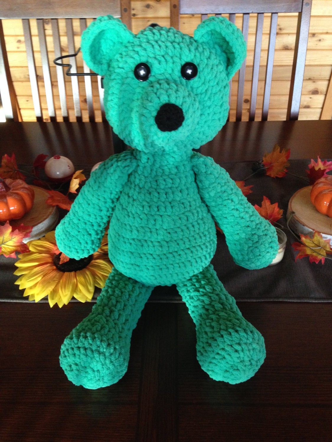 Crochet Teddy Bear PATTERN Big Stuffed Soft Bernat Blanket Wool