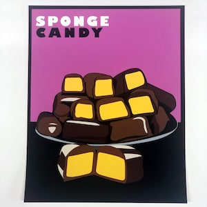 Sponge Candy Food Illustration - Graphic Design Print