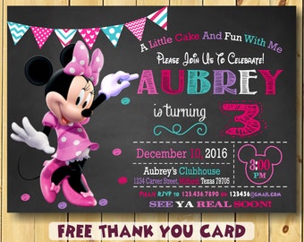 minnie mouse birthday invitation etsy mickey mouse birthday invitations