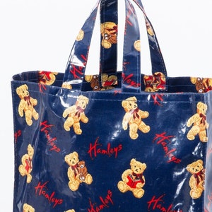 VINTAGE Hamley Vinyl Shopping Tote With Bear with Red Bow