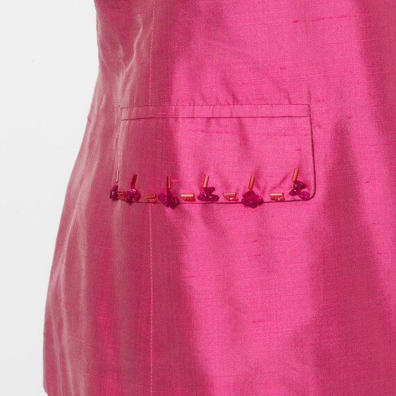 Vintage Les Copains Embellished Hot Pink Silk Bla… - image 4