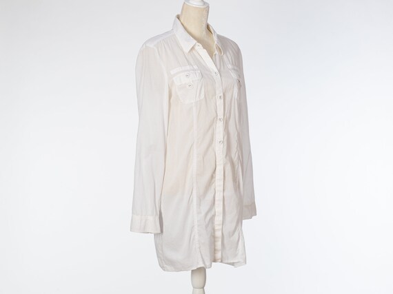 Vintage Shirt Dress Calvin Klein Jeans White Cove… - image 3