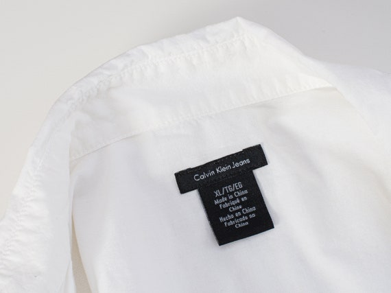 Vintage Shirt Dress Calvin Klein Jeans White Cove… - image 10