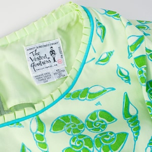 1970&#39;s Vested Gentress Novelty Print Sea Shell Dress Size 16 Mint