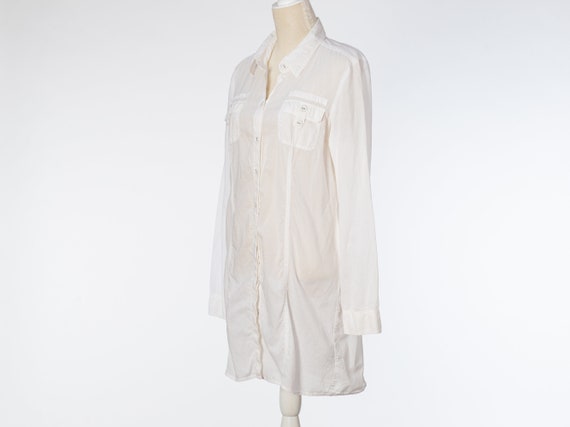 Vintage Shirt Dress Calvin Klein Jeans White Cove… - image 9