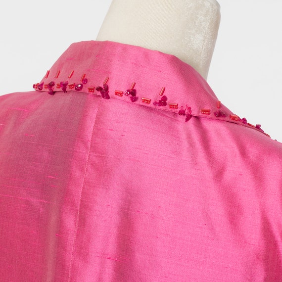 Vintage Les Copains Embellished Hot Pink Silk Bla… - image 5