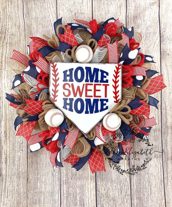 Baseball Wreath Baseball Decor Baseball Gifts Summer Etsy