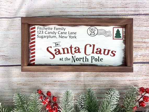 Personalized Letter To Santa Christmas Sign Santa Claus Etsy