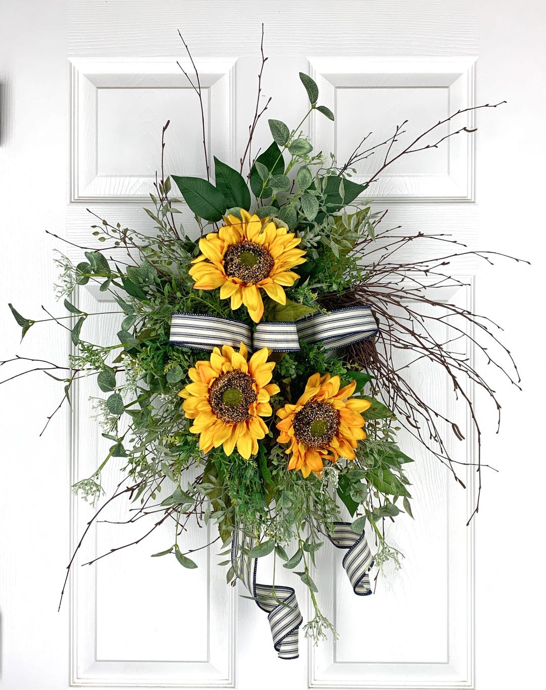 Sunflower Wreath: Summer Front Door Decor - Etsy