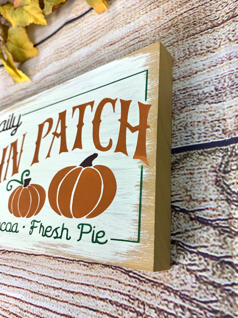 White & Orange Check Wooden Pumpkin Shelf Sitter White & Orange Check Wooden Pumpkin Shelf Sitter
