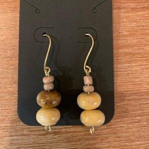 Sand Stone Bead Earrings| Natural Colors