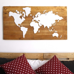 World Map Wall Art Wood Wall Art Rustic Wall Map Wood Map Push Pin World Map Wooden World Map Wood World Map Wall Decor