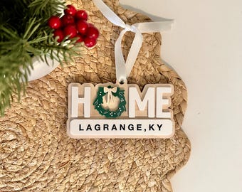 Personalized Home Christmas Ornament – Custom City State Ornament | Wood & Acrylic Holiday Keepsake | New Home Gift 2025 | Housewarming Gift